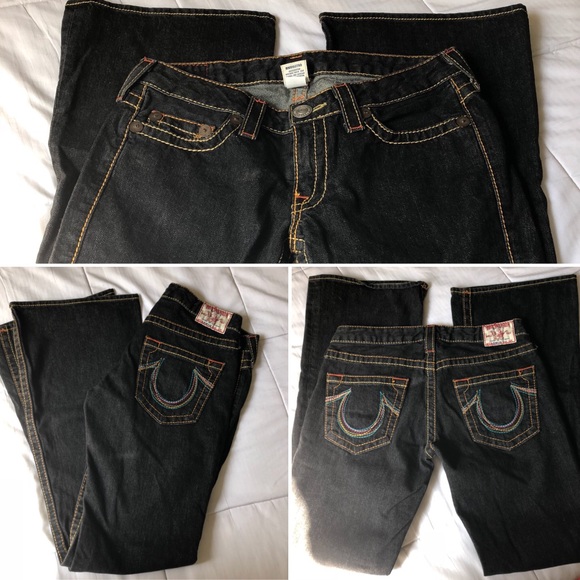 True Religion | True Religion Black Flare Jeans Y2K low rise fit - Picture 3 of 7